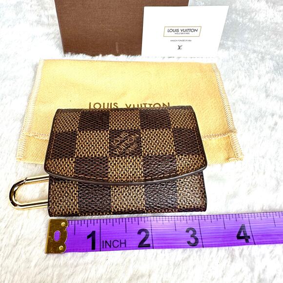 Louis Vuitton Damier Ebene Key holder Fob holder keychain or cufflinks case NICE - Picture 13 of 16